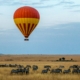 Ballon über Zebras Serengeti Tansania